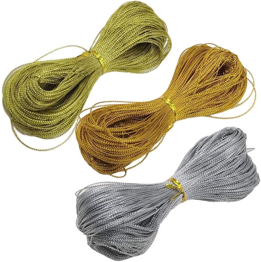 Metallic Cord Silk Thread Beading Jewelry Crafting Strings - 1mm 300