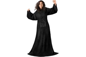 PAVILIA Wearable Blanket with Sleeves for Adults Women Men, Black Fleece Soft Warm Full Body Wrap Throw, Front Pocket, Cozy Robe Blanket with Arm, Gifts for Christmas, Mom Wife