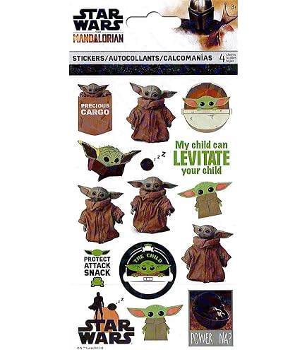 Small Star Wars Stickers Peeking Baby Yoda (Grogu) Star Wars - Car