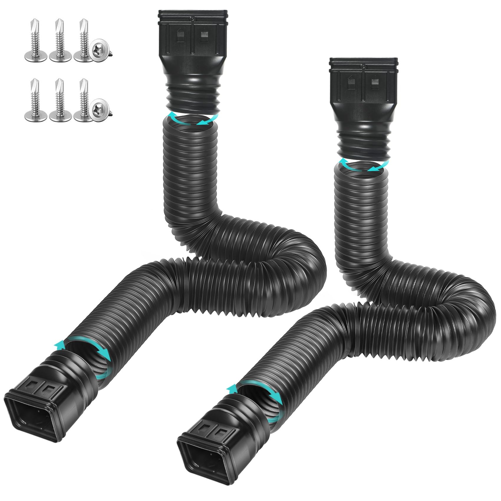 TAEYONK Black 2 Pack Gutter Downspout