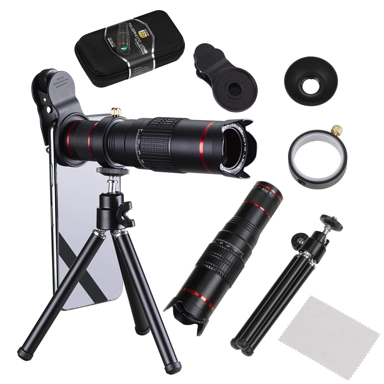 Camera Lens,BECEMURU 22X Phone Zoom Camera Lens Kit Double Regulation