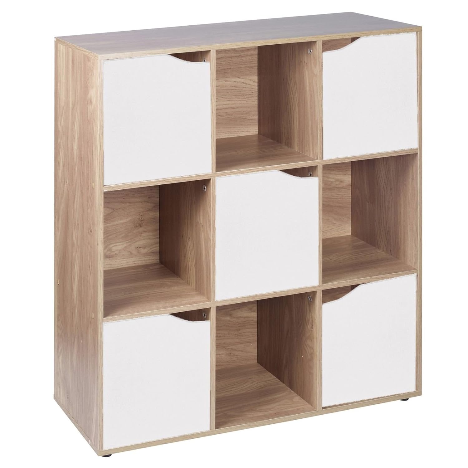 URBN Living 9 Cube Oak effect Modular Wooden Bookcase Shelving Display