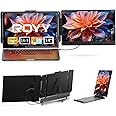 ROYY Laptop Screen Extender Dual Monitor - 14" Portable Monitor IPS FHD 1080P Attachment Extended Extra Screen USB-C HDMI Port Compatible with Wins Mac Dex Chrome Travel Work Fits 13"-17" Laptops