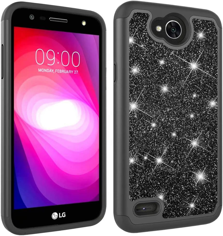 Amazon Com Lg Lv7 Case Luxury 2 In 1 Dual Layer Cover Hybrid Full Body Shockproof Bling Sparkly Hard Pc Soft Silicone Phone Case For Lg X Power 2 Lg X Charge Lg Fiesta Lte Lg