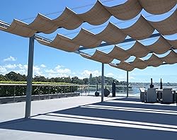 SunnyRoyal Brown 3'x19' Retractable Pergola Shade