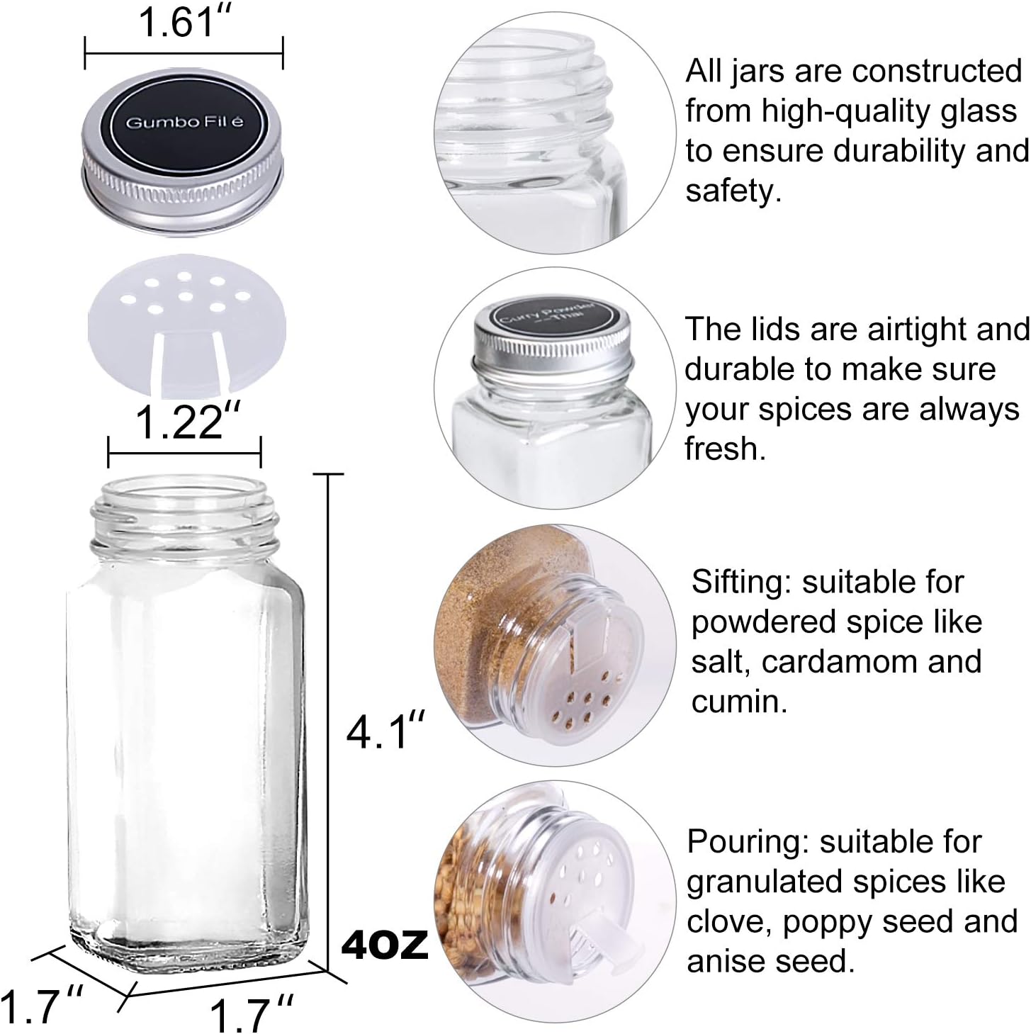 Spice Rack with 24 Empty Spice Jars, Standing or Wall Mounted Spice Rack Organizer for Countertop Cabinet Kitchen Pantry, Seasoning Holder Organizer with 420 Spice Labels Marker and Funnel: Home Improvement
