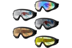 ORANZI 5 Pack Ski Goggles, Snowboard Snow Goggles for Men Women Kids Adult Youth, UV Protection Anti-fog Motorcycle Goggles