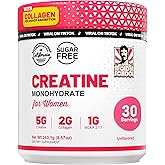 Old School Labs Creatine for Women Post-Workout Supplement - 5000mg Creatine, 2000mg Hydrolyzed Bovine Collagen & BCAA 2:1:1 for Lean Muscle Growth, Fast Recovery & Stamina - 30 Servings