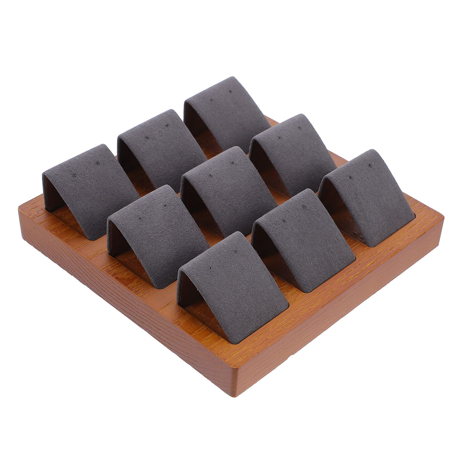 iplusmile Earring Display Earring Cardboad Holder Dangle Hoop Earring Display Stand Retail Wood Jewelry Rack Dark Grey