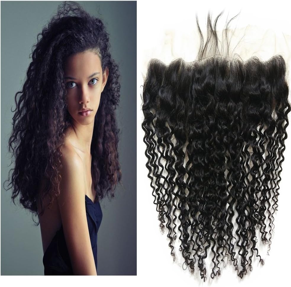 [30% Off]Yiya 8A Lace Frontal Closure Straight/Body Wave/Kinky Curl 13"X4" Size 8"-16" Brazilian Virgin Human Hair Lace Frontal with Baby Hair Ear to Ear Free Part Closure