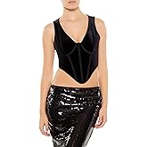 Forever 21 Womens Velvet Bustier Cropped Tank Top