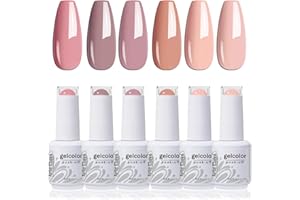 Arte Clavo 6PCS Nude Pink Gel Nail Polish Set, Nude Gel Nail Polish Gel Collection Nail Polish Nude Colors Soak off Nail Art Design Gel Manicure Gift 642…