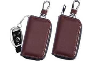 FOXNSK 2Pcs Upgraded Car Key Case, Faraday Cage Car Key Protector Anti-Theft Pouch Anti-Hacking Case Blocker Car RFID GPS Signal Blocking Box for Car Key