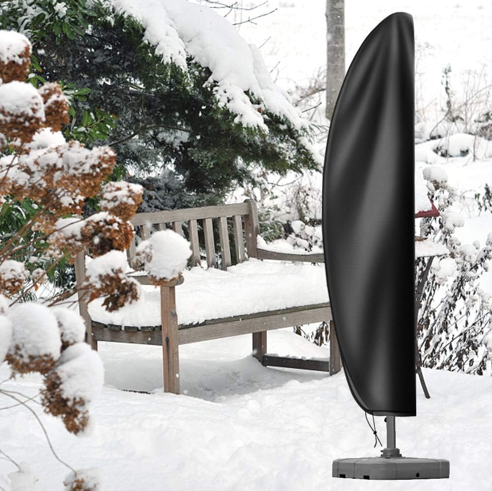 Patio Umbrella Cover, Upgraded 420D Oxford Fabric Waterproof Snowproof Outdoor Offset Umbrella Cover with Zipper for 9-11ft Cantilever Parasol Umbrellas (280 x 81 x 45cm), Blcak : Garden & Outdoor