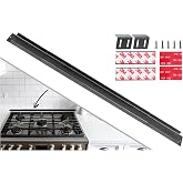 Expandable Rear Stove Gap Cover for Slide-In Ranges &ndash; Stainless Steel, Black Powder Coated &ndash; Adjustable Up to 32&Prime; &ndash; Dual Install Options (1.5 inch WIDE)