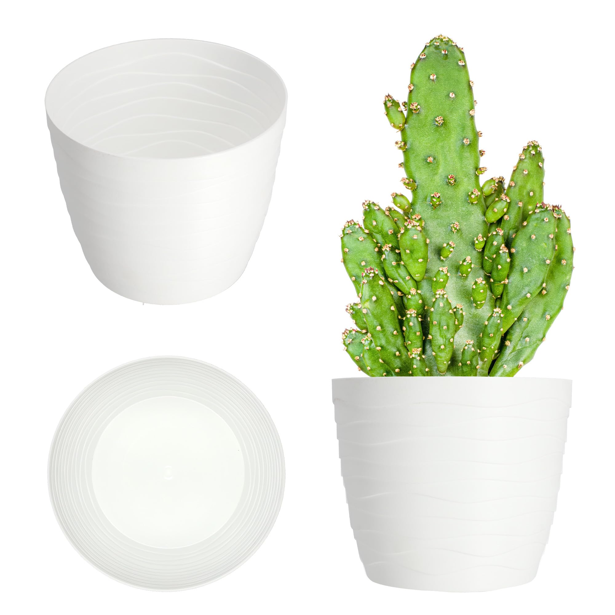 KADAX Plant Pot, Lightweight Planter with Elegant Design for Living Room, Indoor Flower Pot for Houseplants, Succulents, Herbs (⌀ 15 cm, White)