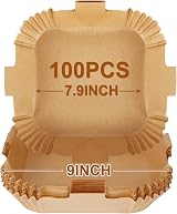 BYKITCHEN Air Fryer Liners Square 100pcs 7.9 Inch Parchment Paper Greaseproof