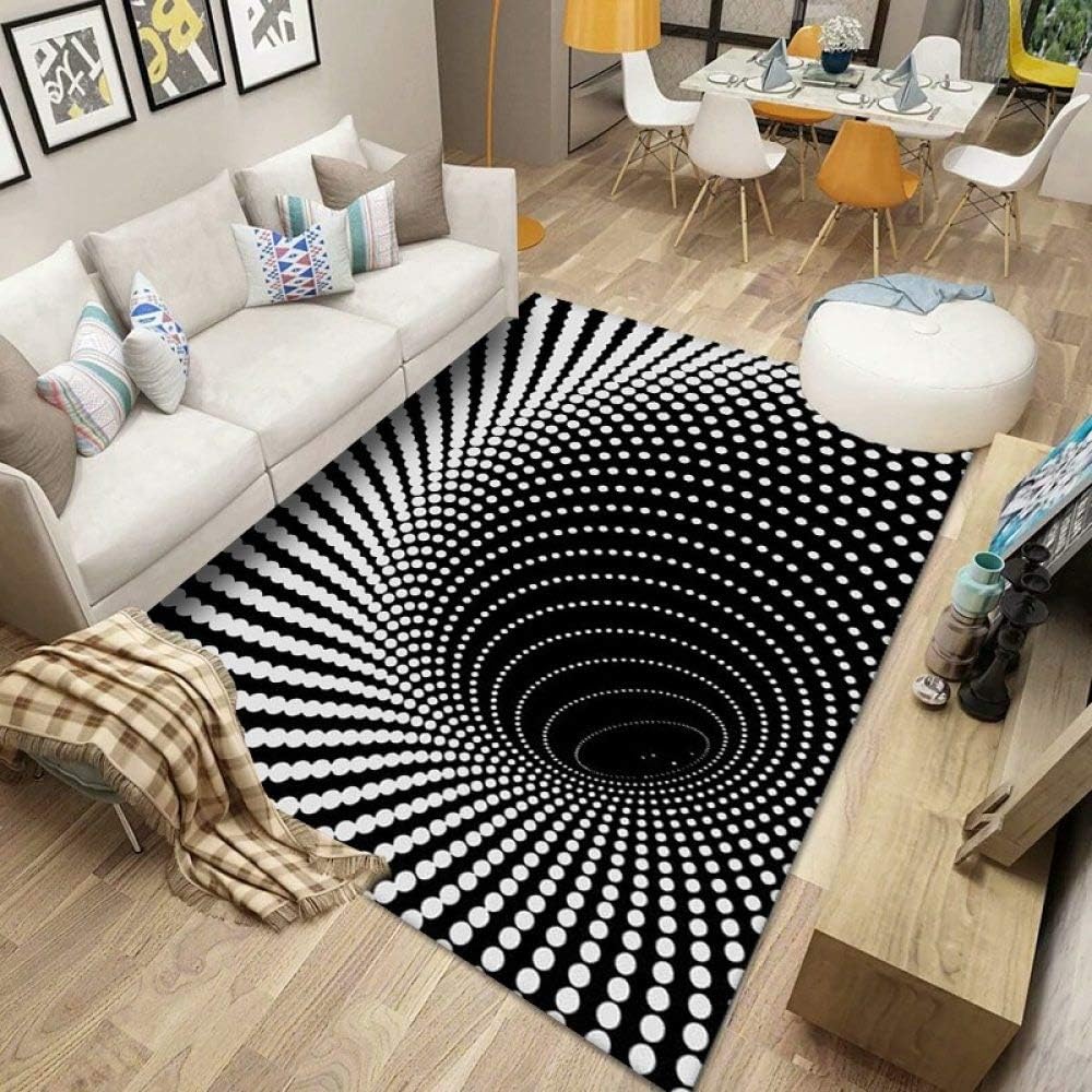 Living Room Carpet,Northern Europe Modern Home Shaggy Area Rugs Black