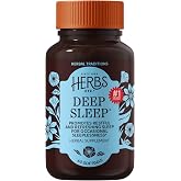 Herbs Etc. Deep Sleep Softgels, Organic Chamomile &amp; Lemon Balm, 60 Count | Holistic Sleep Supplement with Organic Chamomile, Lemon Balm, Passionflower, Melatonin-Free, Non-Habit Forming, Gluten-Free