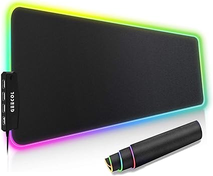 Amazon マウスパッド ゲーミングマウスパッド ゲーミング 大型 防水 防塵 水洗い Led発光 14rgbモード 7色の発光色 滑り止め Usbポート付き 800mm 300mm 4mm ブラック Geecol マウスパッド 通販