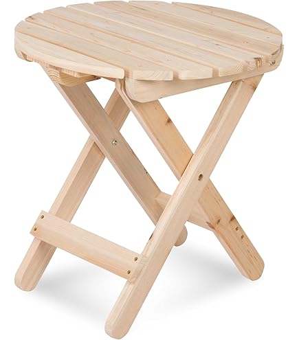 Amazon.com : Shine Company Square Wooden Folding Solid Wood Side