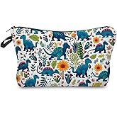 Livel lhood Cartoon Dinosaur Makeup Bag Cute Small Organizer Zipper Pouch Cartoon Dinosaur Cosmetic Bag Birthday Present for Women Friends
