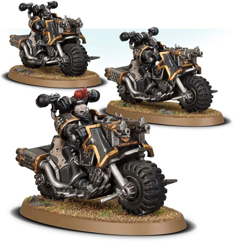 Warhammer 40k - Chaos Space Marines Chaos Bikers - GW-43-08 (2019), Multicoloured, 9 inches