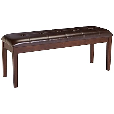 Red Hook Barcelona Wooden Bench with Faux-Leather Cushion