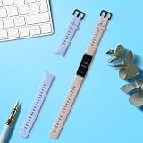 kwmobile 2x Silicone Straps for Huawei Band 4 - Dusty Pink & Light Blue view 2