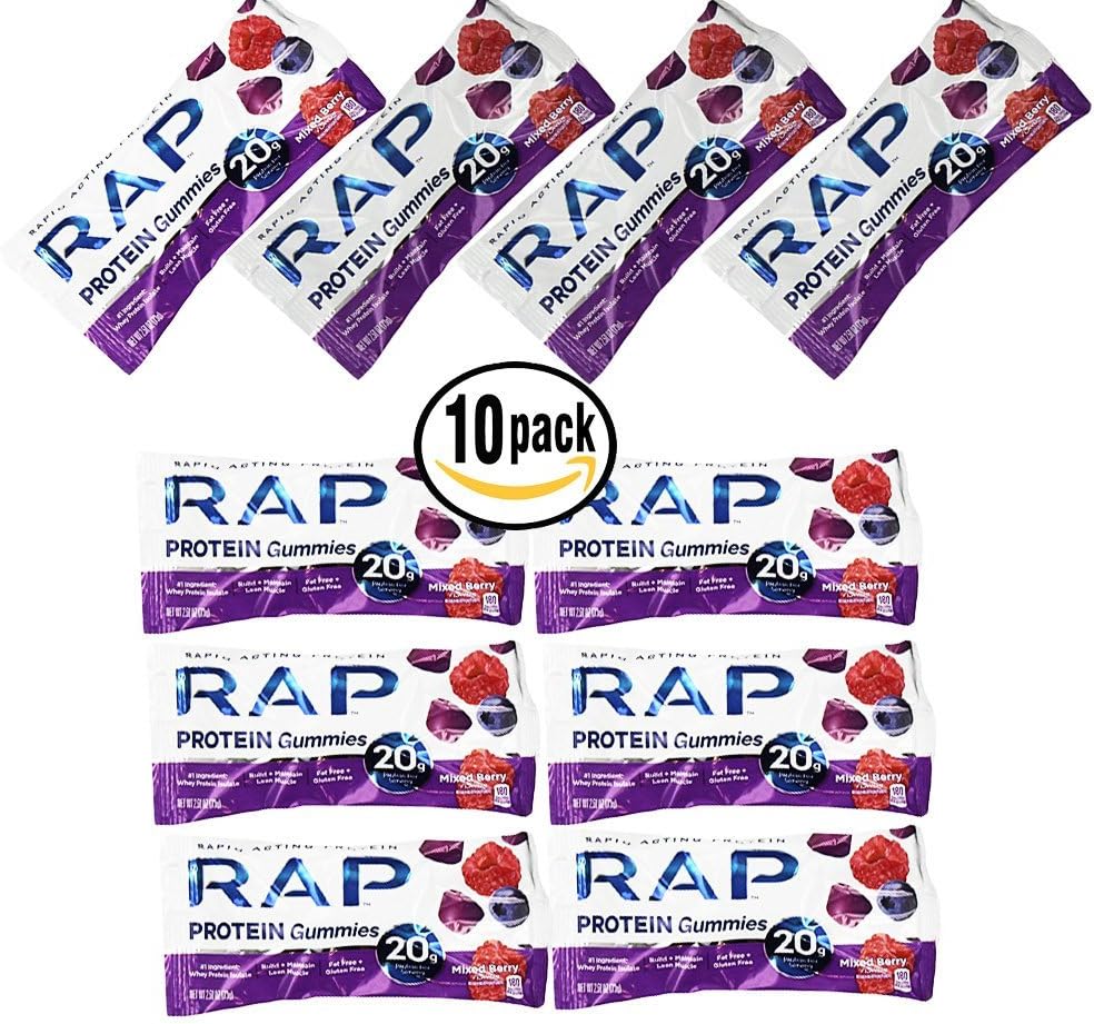Rap Rapid Acting Protein Gummies Mixed Berry Flavor 10 pack