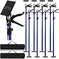 Menkxi 8 Pcs 3rd Hand Tool Adjustable Support Pole 45-114 Inch Hand Lifting Tool Support System Steel Telescoping Support Rod for Cargo Bars Drywall Cabinet Lift(Blue)