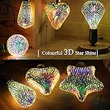 Szyoumy Filament Fireworks Light Bulb 3D Colorful