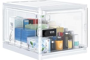 Uniclife Medicine Lock Box with Combination Lock 13 L Large Locking Medication Box Lockable Storage Box for Personal Items Phones Food & Snacks Stackable Fridge Lock Box for Home Office and School