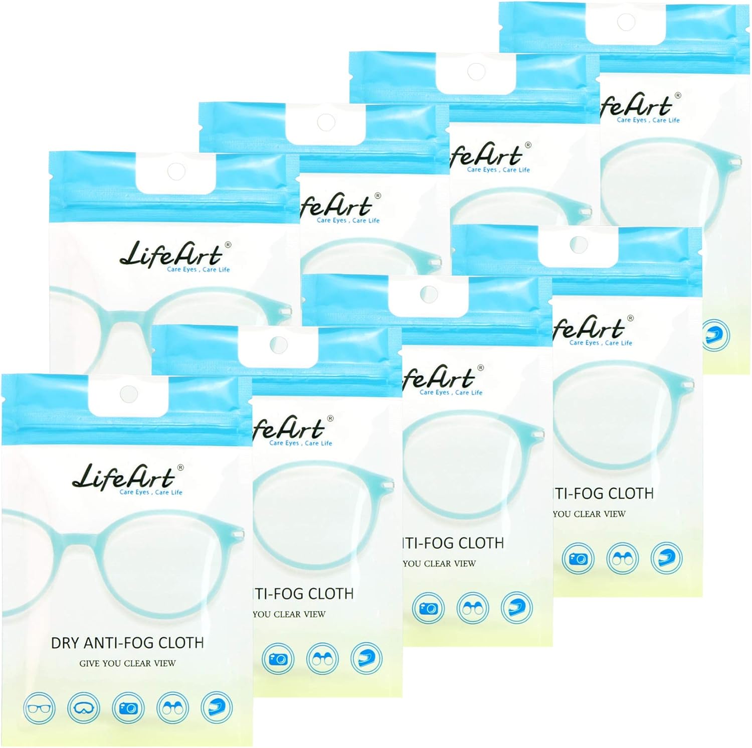 8 Pack Anti-Fog Wipe, Eyeglasses Cleaning Cloths, Cleaning Wipe for Eyeglasses Tablets, Screens, Lens Wipe for Camera Lenses