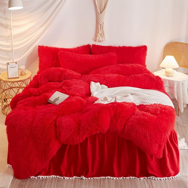 fuzzy red comforter
