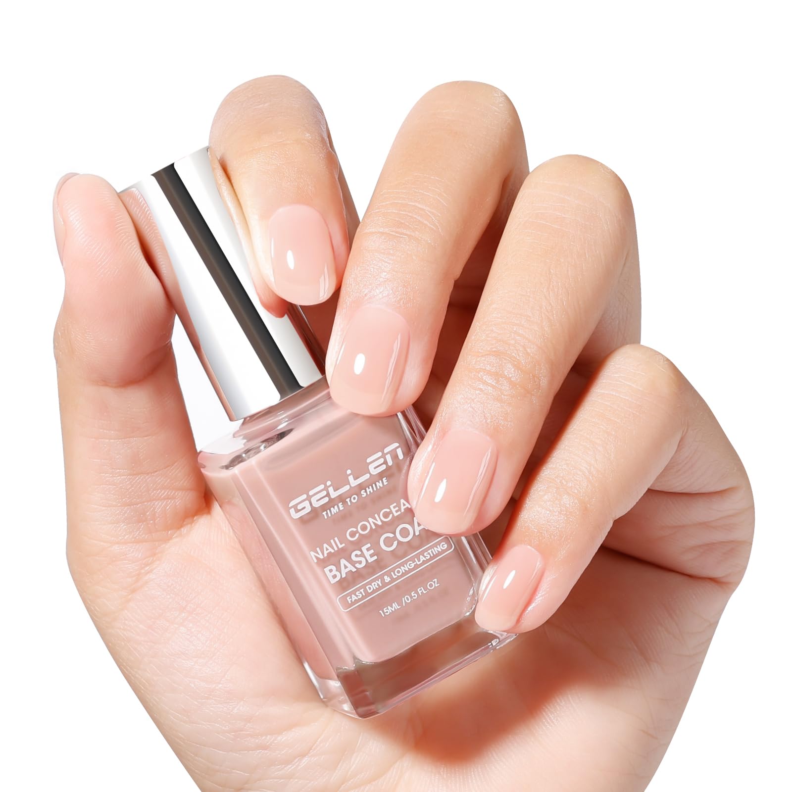 Photo 1 of GELLEN 4-In-1 Nude Illuminating Nail Concealer Base Coat Polish Neutral Earth Tones, Sheer Nail Strengthener Ridge Filler for Nails, Smoothes Strengthens Nails, Quick Dry, Hema Free, Non-toxic, Vegan