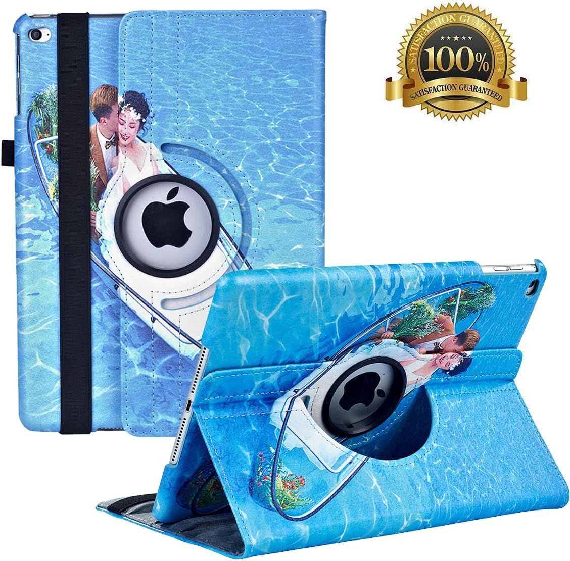 New iPad 9.7 inch 2018 2017/ iPad Air Case - 360 Degree Rotating Stand Smart Cover Case with Auto Sleep Wake for Apple iPad 9.7" (6th Gen, 5th Gen)/iPad Air（Lover）