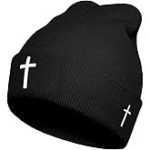 3D Embroidered Christian Hat for Men & Women, Jesus 3 Nail Cross Beanie Hat, Religious Gifts for Christians Clothes
