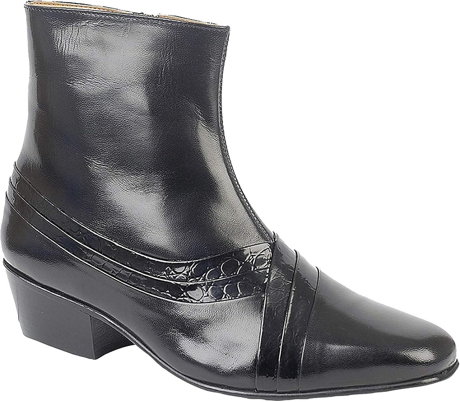 black cuban heel boots