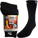 2 Pairs of Mens Thick Heat Trapping Insulated Boot Thermal Socks Pack Warm Winter Crew For Cold Weather