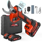 Upgraded Cordless Electric Pruning Shears with LCD Display, Battery Powered Garden Shears with Brushless Motor, 2 Rechargeable Batteries, 2.1 Inch Cutting for Trees, Shrubs, and Yard Trimming