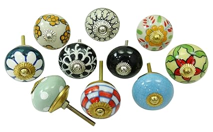 Vintage Ceramic Drawer Knobs Cabinet Hardware Decorative Knobs