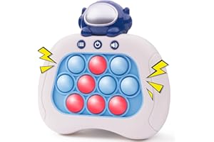 KIVIYNAY Handheld Game for Kids, Push Pop Game It Fidget Toys, Quick Push Game, Bubble Stress Pop Light Up Game, Xmas Birthday Gifts Children, Boys Girls Teens (Blue Astronaut)
