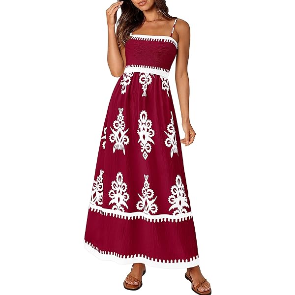 women's flowy fall dress PRETTYGARDEN Women's Fall Boho Maxi Dress Floral Long Sleeve V Neck Fl main image 1