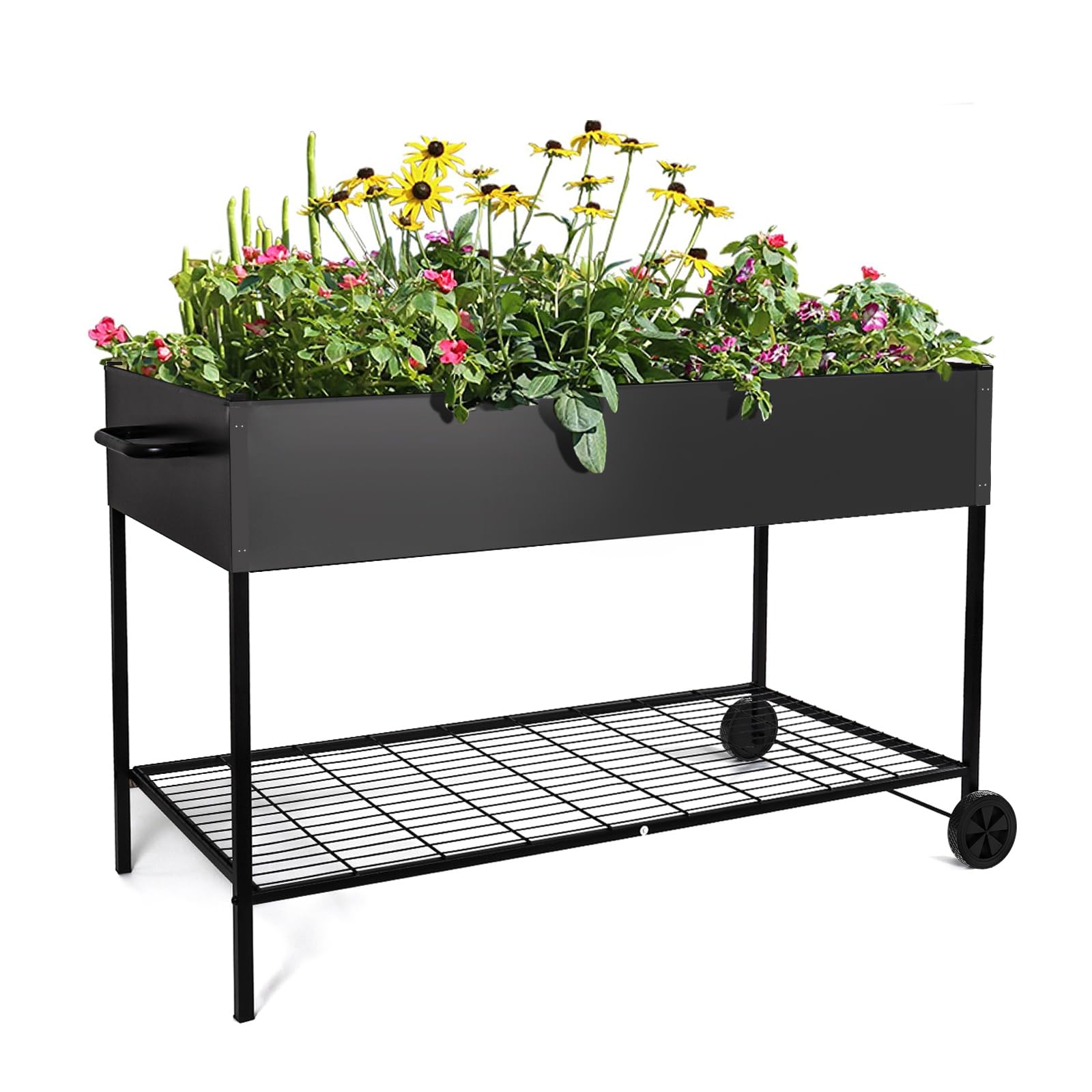 MIXC 50 * 26 * 31 Large Metal Raised Garden Beds with Legs, Elevated Planter Boxes Outdoor Raised for Gardening, Bigger Planter Box for Vegetable Flower Herb Image