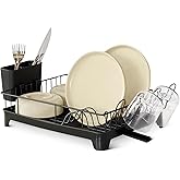 鶹 Basics Dish Drying Rack, Stainless Steel, 38.7X 29.5 x 10.2 cm, Black