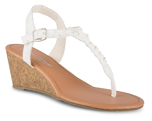 white low wedge sandals