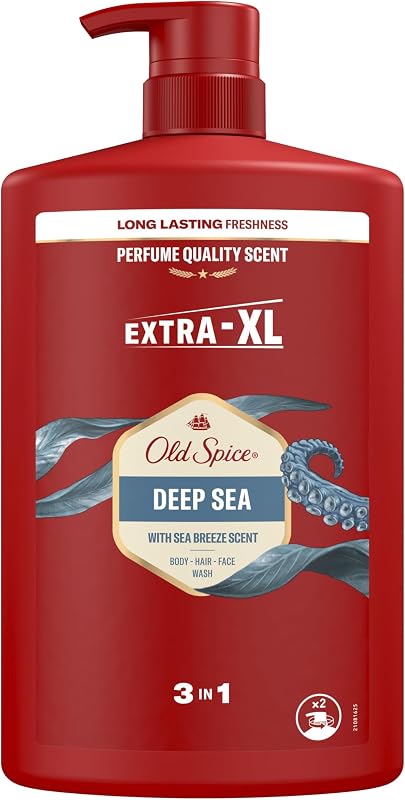 Deep Sea Gel De Ducha Y Champú Para Hombres 2x1000ml, Gel Para Cara, Cuerpo Y Pelo 3 En 1 Multiusos, Frescura Duradera, Fragancia Excepcional, Limpieza Profunda — foto 2 de 8