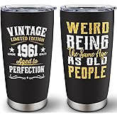 65th Birthday Gifts for Men Women, Gifts for 65 Years Old Man Woman, 1961 Birthday Gifts , Turning Age 65 Birthday Gift, 65th Birthday Decorations Gifts, 20 oz Stainelss Steel Tumbler With Lid & Straw