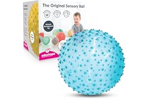 Edushape Sensory Ball for Baby - 7” Transparent Trendy Color Baby Ball that Helps Enhance Gross Motor Skills for Kids Aged 6 Months & Up - Pack of 1 Vibrant Colorful and Unique Textured Ball for Baby